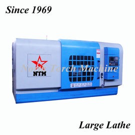 Flat Bed CNC Lathe Machine , Precision Metal Lathe With 4 Positions Turret
